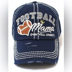 K. BETHOS VINTAGE Navy Football Mama Cheer Queen dad Hat Nwot